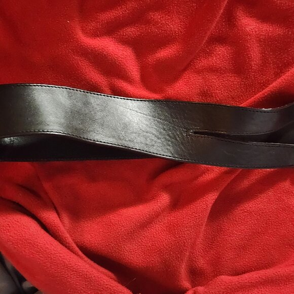 Avignon Black Genuine Leather Equestrian Gold Metal Stirrup Buckle Belt Size 3XL main image 14